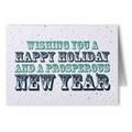 Plantable Seed Paper Holiday Greeting Card - - Happy Holidays (Prosperous New Year)